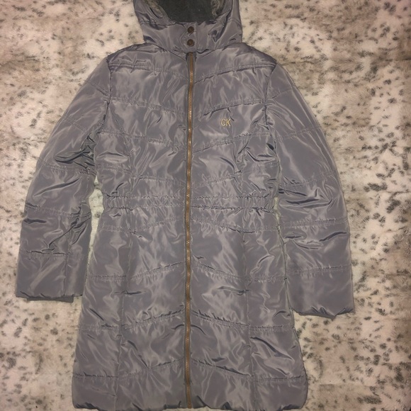 Calvin Klein Puffer Jacket Girls Size Large Gray Color - Picture 3 of 11